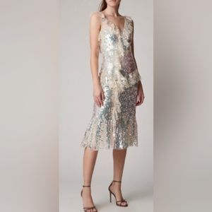 Needle and Thread Scarlett silver sequin dress size 2.  Never worn.